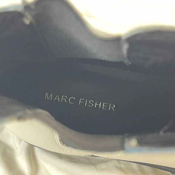 Marc Fisher Pirro Chelsea Leather Boots 9 White Round Toe Lug Sole Combat - Picture 6 of 9